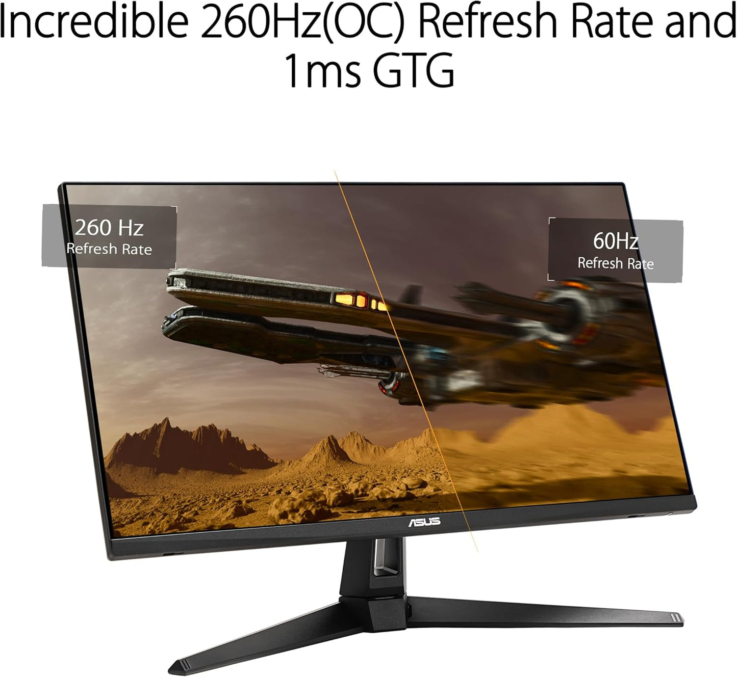 ASUS TUF Gaming 27” 1440P Gaming Monitor (VG27AQM1A) - QHD (2560 X 1440), 260Hz, 1Ms, Fast IPS, Extreme Low Motion Blur Sync, Freesync Premium, G-SYNC Compatible, Displayhdr400, 3 Year Warranty