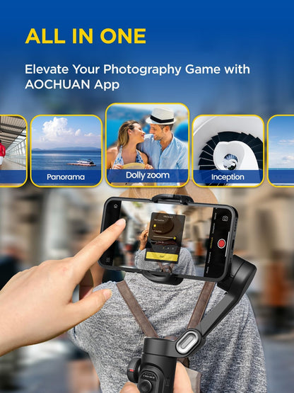 Gimbal Stabilizer for Smartphone, Iphone Gimbal W/Focus Wheel Face/Object Tracking Gimbal for Iphone 16 15 Pro Max/Android Foldable 3-Axis Handheld Phone Gimbal for Video Recording -Smart XE