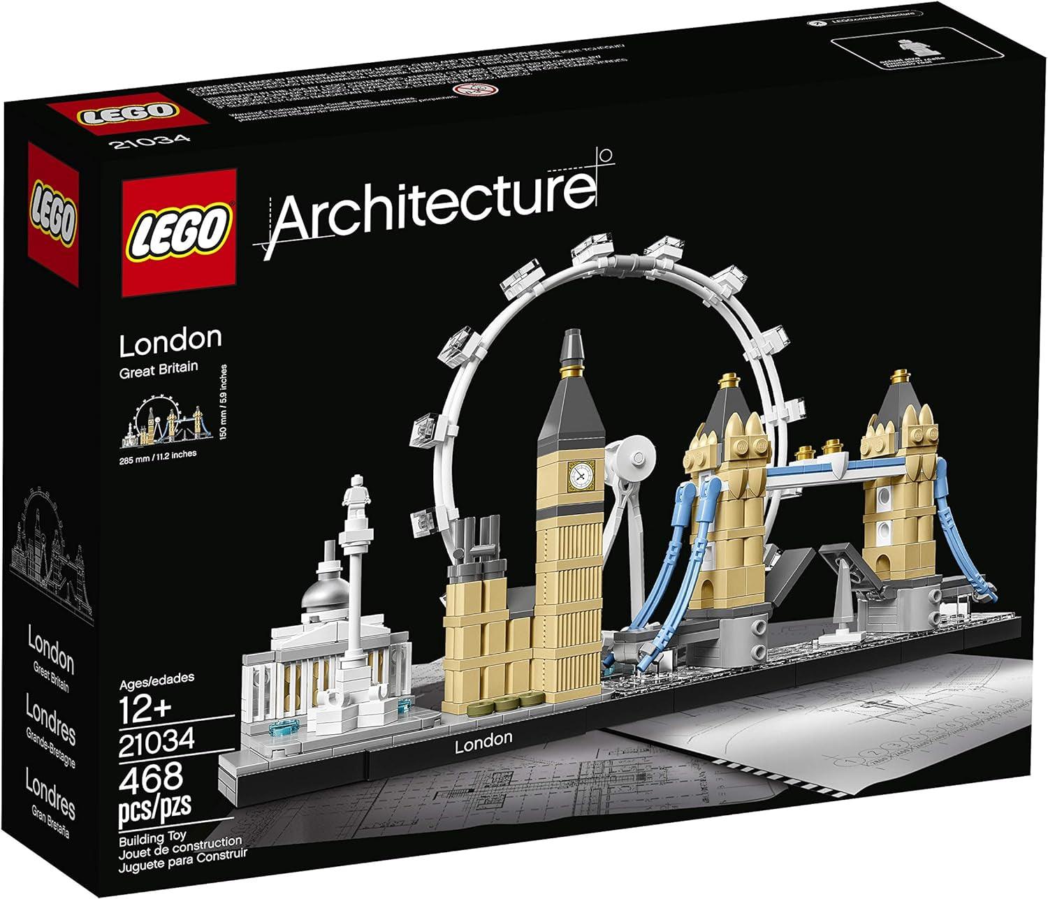 LEGO Architecture London Skyline Collection 21034 Building Set Model Kit and Gift for Kids and Adults (468 Pieces)