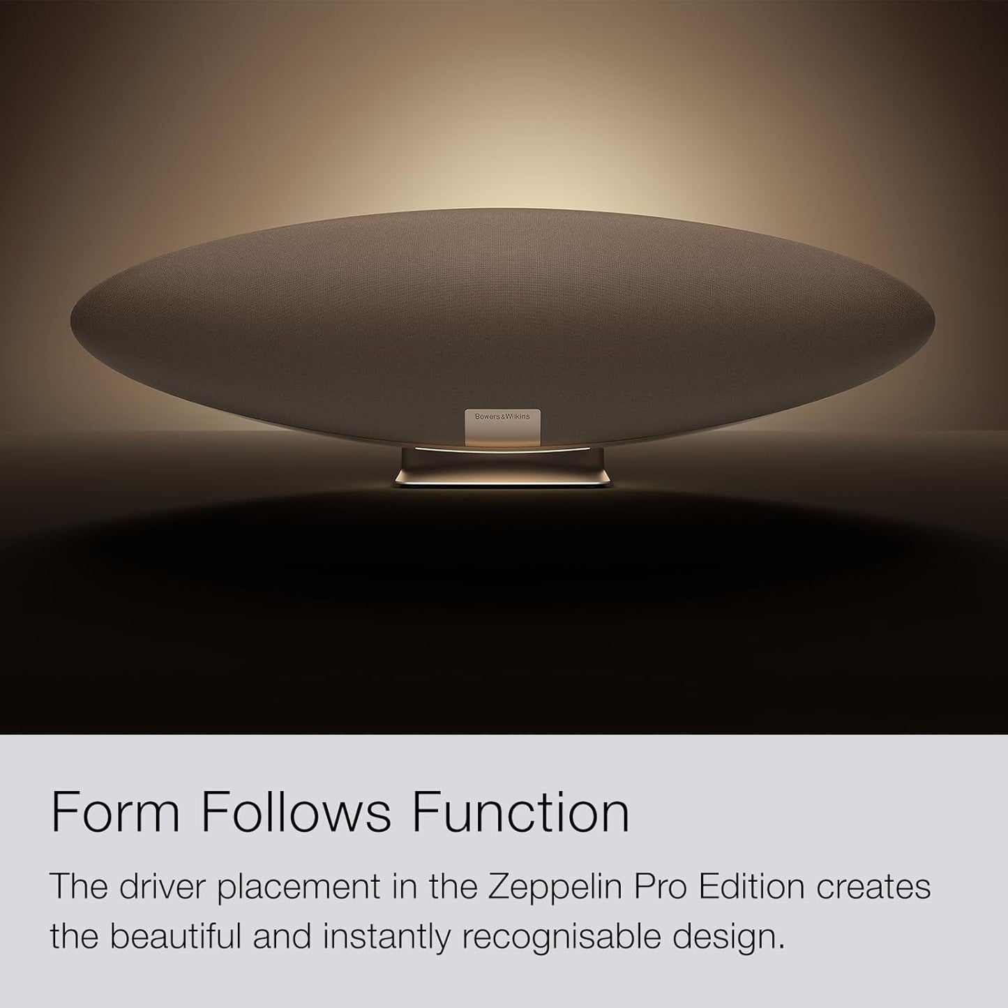 Bowers & Wilkins Zeppelin Pro Edition Wireless Speaker, Iconic Design, 5 Drivers Including Subwoofer, Wireless Streaming via Bluetooth, Airplay 2 & Spotify Connect, Multiroom Support, Solar Gold