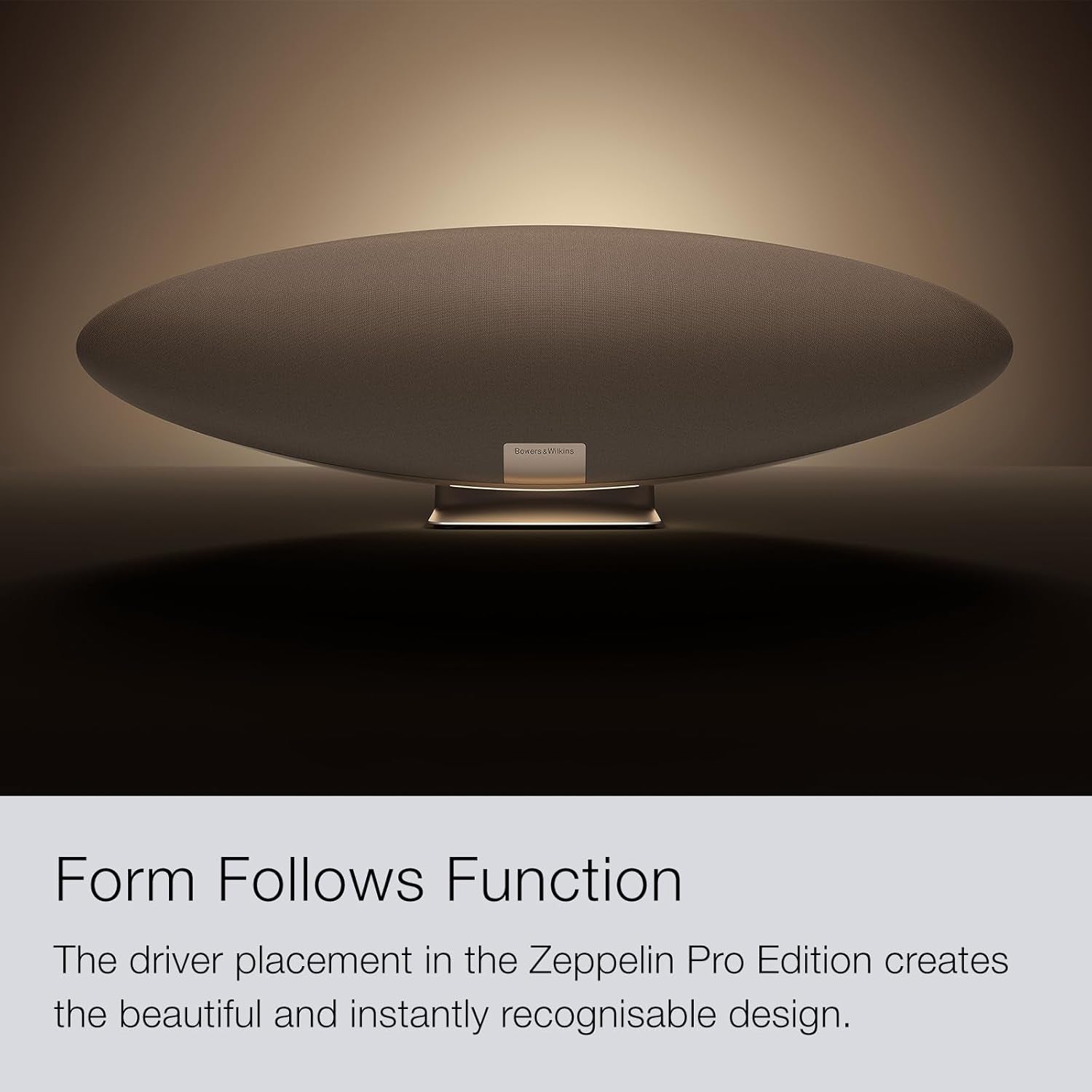 Bowers & Wilkins Zeppelin Pro Edition Wireless Speaker, Iconic Design, 5 Drivers Including Subwoofer, Wireless Streaming via Bluetooth, Airplay 2 & Spotify Connect, Multiroom Support, Solar Gold