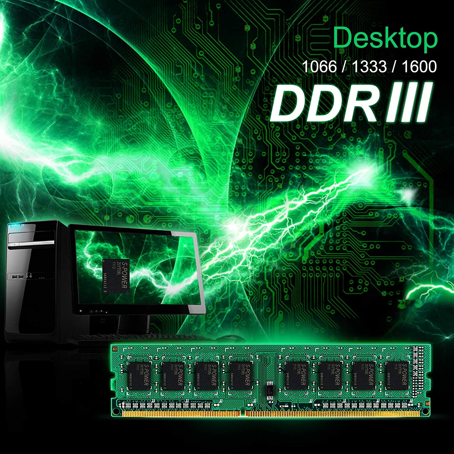 Silicon Power DDR3 16GB (2 X 8GB) 1600Mhz (PC3 12800) 240-Pin CL11 1.35V / 1.5V Unbuffered UDIMM PC Computer Desktop Memory Module Ram Upgrade