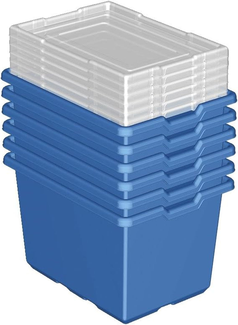 LEGO Education Blue Storage Bins 9840 for Classrooms & Home, Girls & Boys (6 Bins, 12Piece)