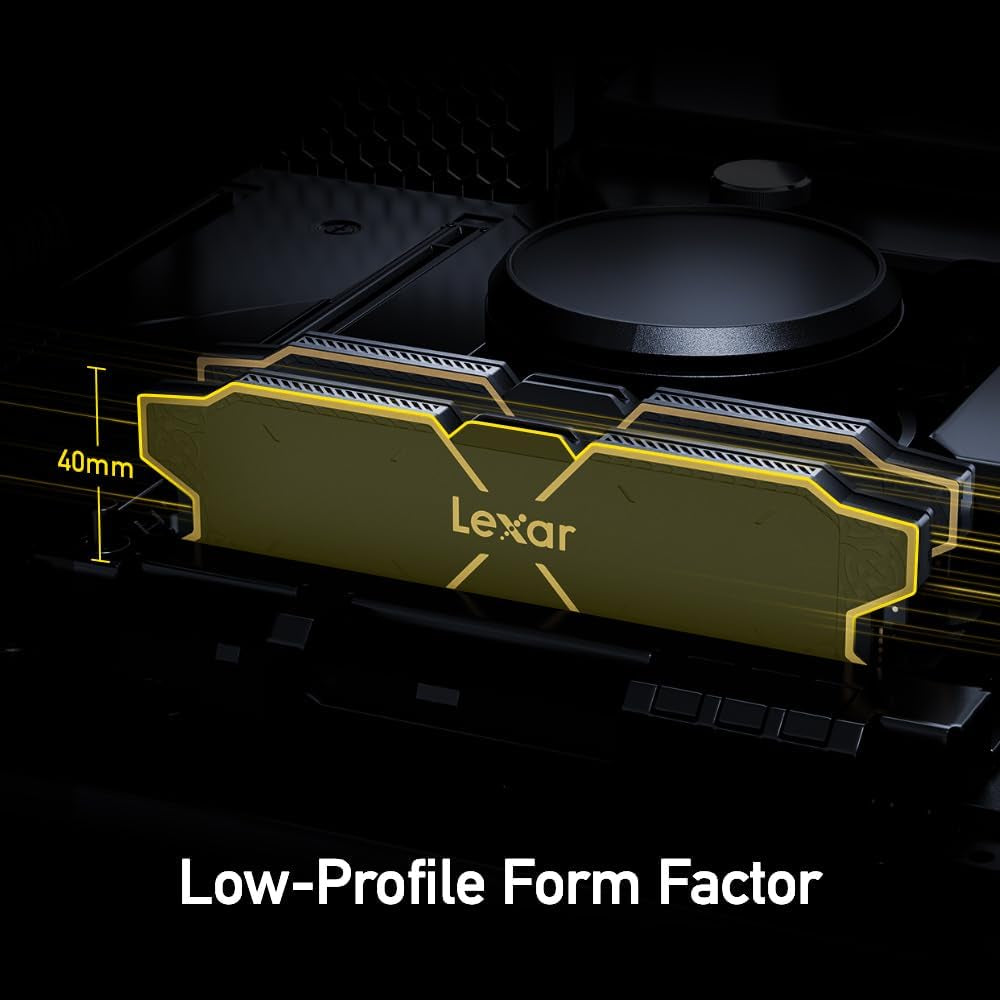 Lexar 32GB (2X16Gb) THOR OC DDR5 RAM 6000Mt/S CL32 1.35V Desktop Memory with Heatsink, AMD Expo and Intel XMP 3.0, Black (LD5U16G60C32LG-RUD)