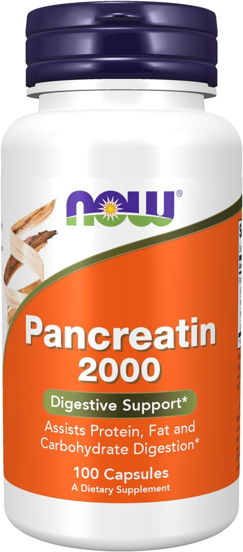 NOW Supplements, Pancreatin 10X 200 Mg with Naturally Occurring Protease (Protein Digesting), Amylase (Carbohydrate Digesting), and Lipase (Fat Digesting) Enzymes, 100 Capsules