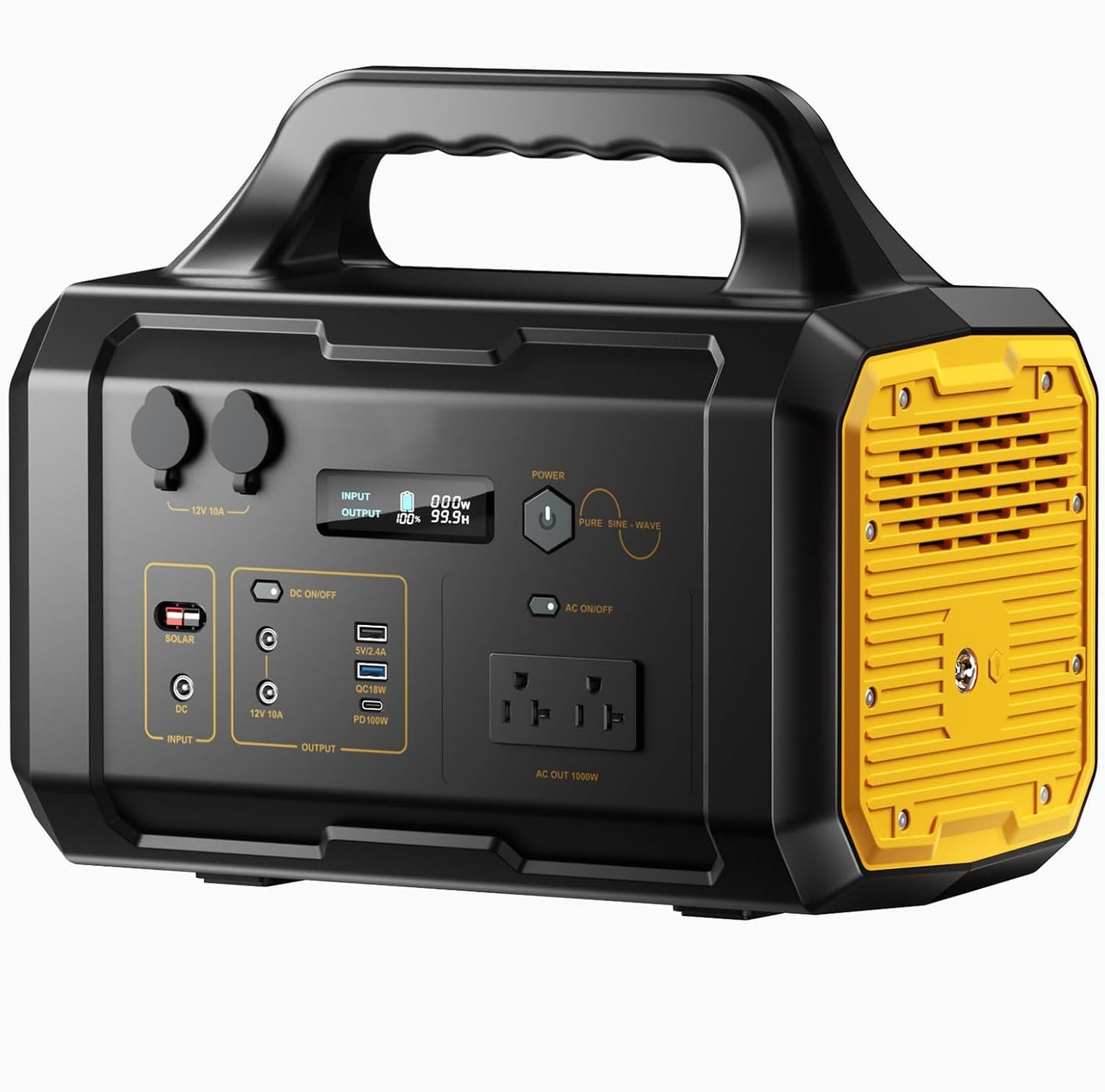 Portable Power Station 1024Wh, Solar Generator Lifepo4 (LFP) Battery with 120V AC Outlet, Fast Charging, Electric Generator for RV Camping Outdoor Hiking Home Emergency Backup (Solar Panel Optional)