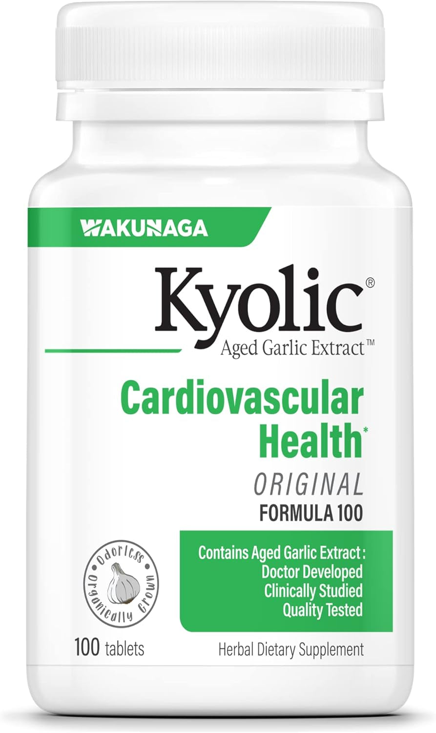 Kyolic Aged Garlic Extract Formula 100, Original Cardiovascular, 100 Tablets (Packaging May Vary)