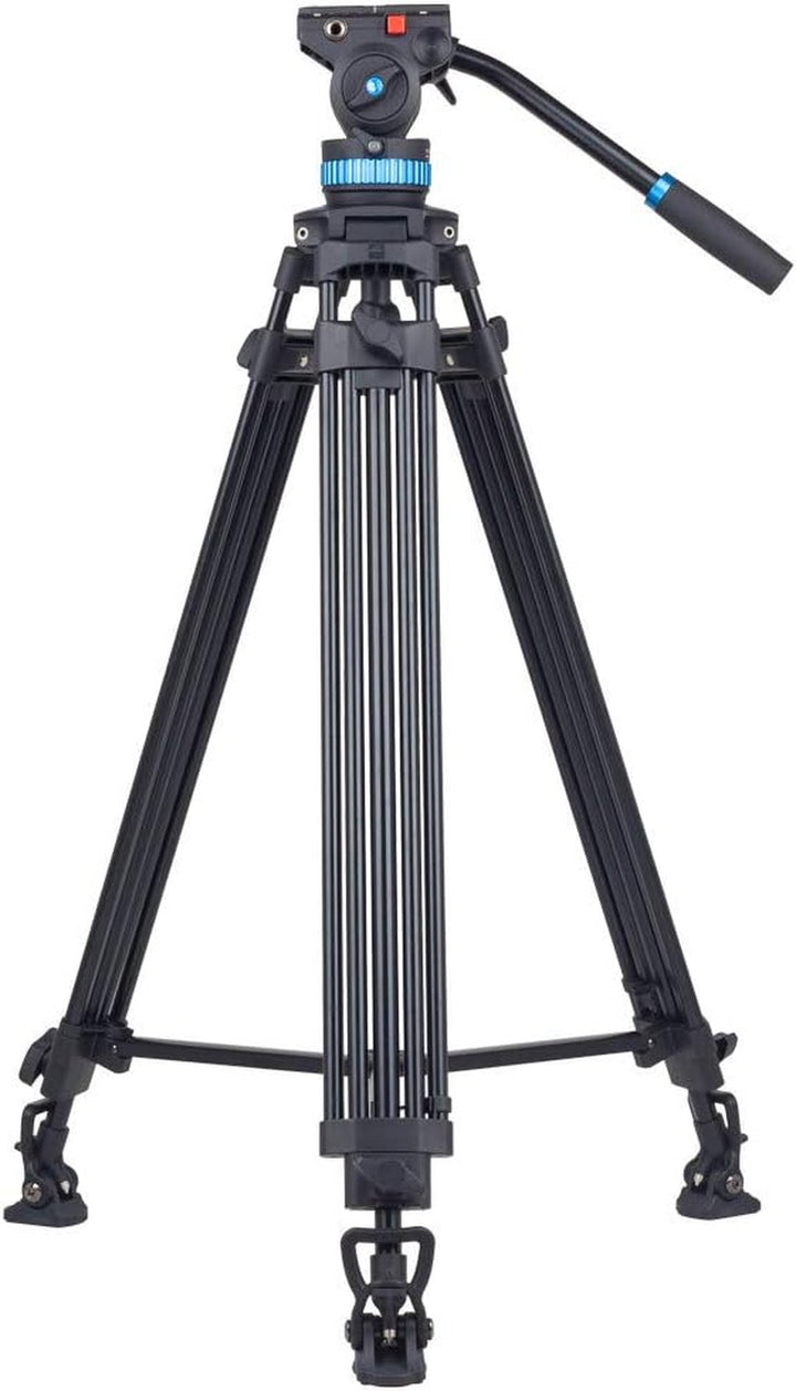 SIRUI AM-25S Video Tripod, 74.8" Professional Heavy Duty Tripod with Adjustable Damping Fluid Head for Camcorder, Cameras, DSLR, 360° Pan & +90°/-75° Tilt, Quick Release Plate, Max Load 22.0Lb