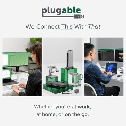 Plugable 4K USB C Docking Station Triple Monitor with 100W Power Delivery | USB C Dock for Windows and Mac, Thunderbolt 3/4 | Driver Required | 3X HDMI and 3X Displayport (UD-ULTC4K)