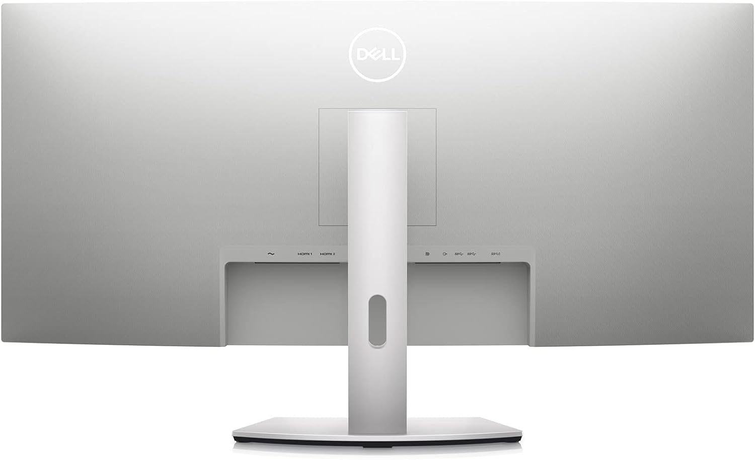 Dell S3422DW Curved Monitor - 34-Inch WQHD (3440 X 1440) Display, 1800R Curved Screen, Built-In Dual 5W Speakers, 4Ms Grey-To-Grey Response Time, 16.7 Million Colors - Silver