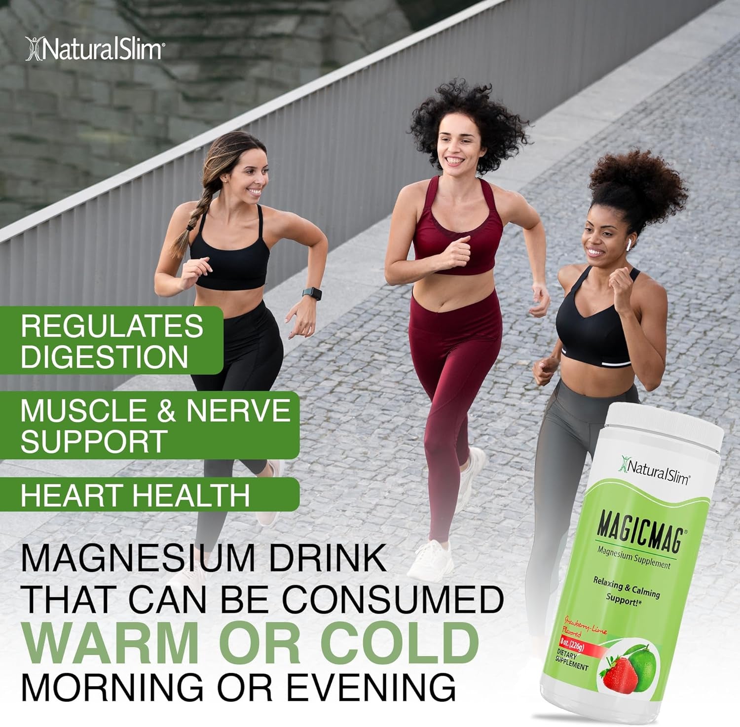 Naturalslim Dynamic Duo - Magicmag Magnesium Powder Stress & Sleep Support Drink & Kadsorb Potassium Caps Electrolyte Balance Normal Ph Support - Natural Aid for a Slow Metabolism