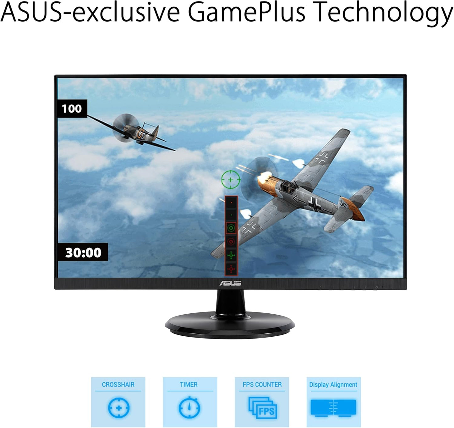 ASUS 24” (23.8-Inch Viewable) 1080P Eye Care Monitor (VA24DQF) - IPS, Full HD, Frameless, 100Hz, 1Ms, Adaptive-Sync, for Working and Gaming, Low Blue Light, Flicker Free, Displayport, 3 Year Warranty