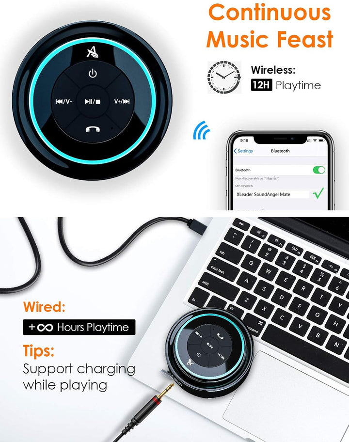 Xleader, Upgraded, Shower Speaker, Certified IPX7 Waterproof Bluetooth Wireless Speaker, Electronics Gifts for Girls Boys Men Women Kids, 5W Mini Portable Speaker with Suction Cup and Mic for Bathroom