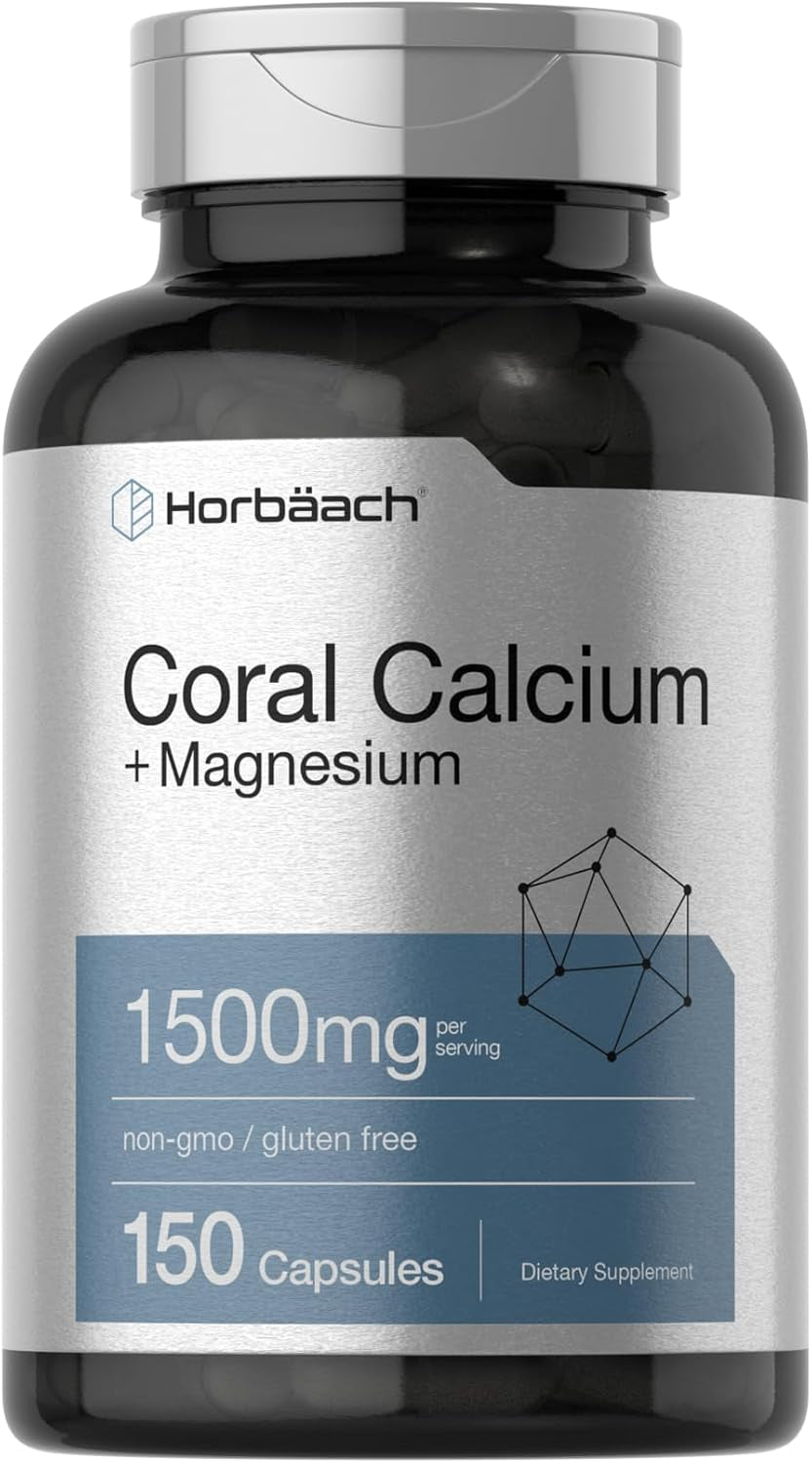 Horbäach Coral Calcium 1500Mg 150 Capsules | plus Magnesium | Non-Gmo, Gluten Free Supplement