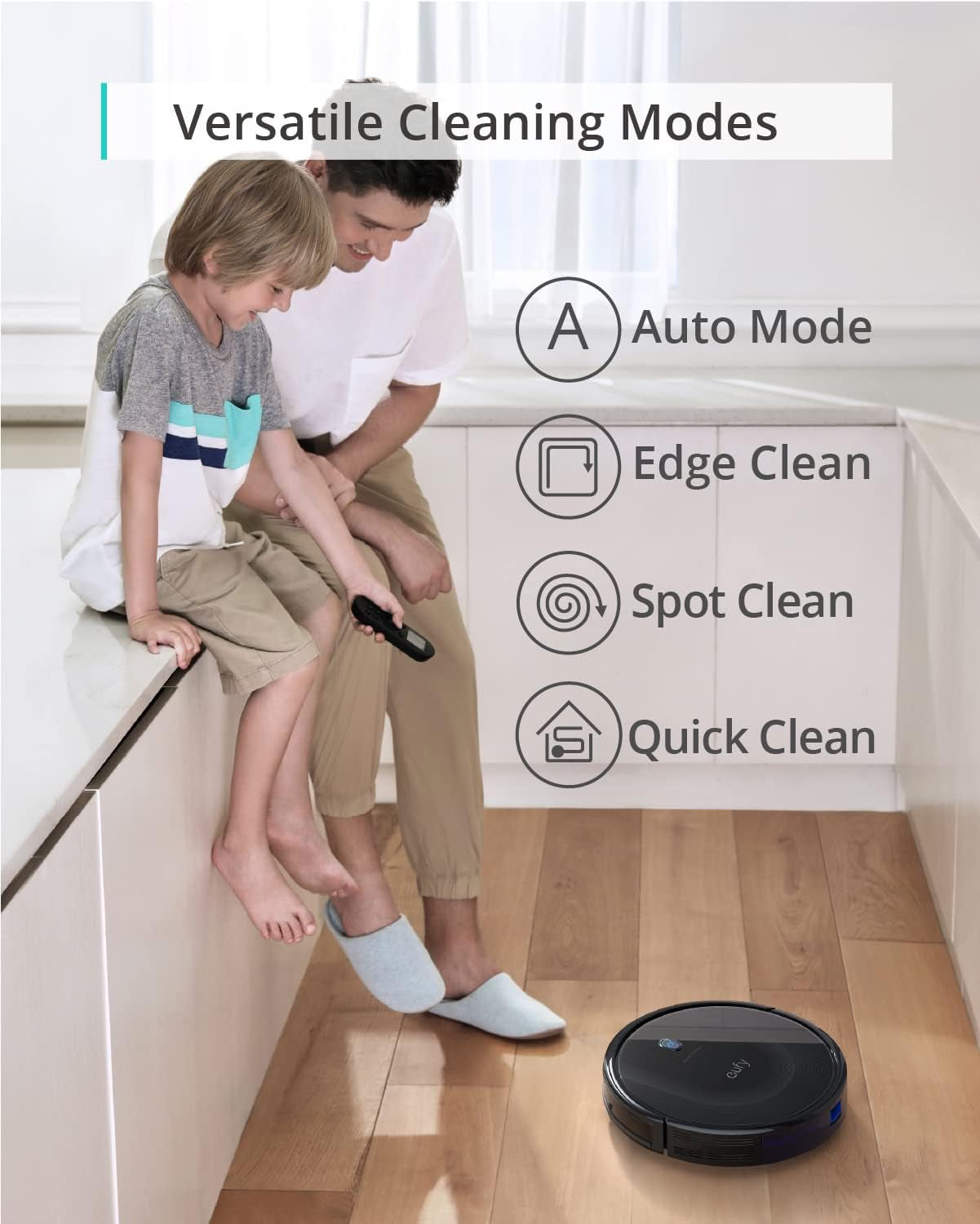 Eufy Robot Vacuum 11S MAX, Super Thin, Powerful Suction, Quiet, Self-Charging Robotic Vacuum Cleaner, Cleans Hard Floors to Medium-Pile Carpets, Black