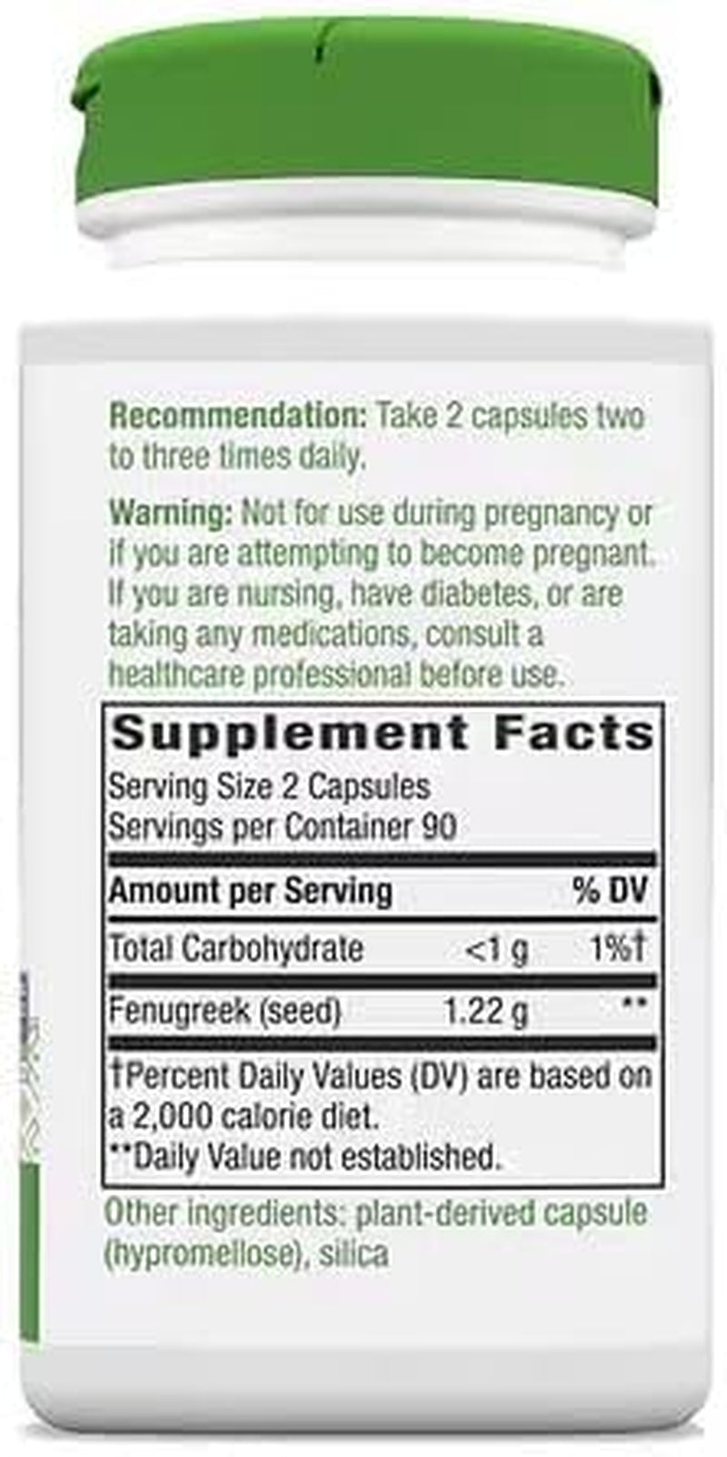 Fenugreek Seed Compatible with Nature'S Way, Capsules180 Ct