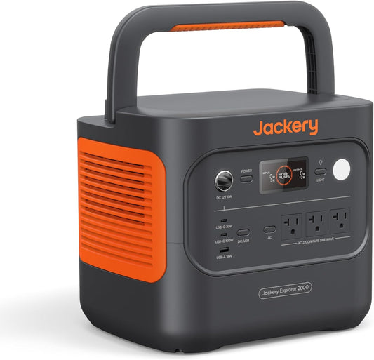 Jackery Explorer 2000 V2 Portable Power Station, 2042Wh Lifepo4 Home Backup Battery, 2200W Solar Generator with 20Ms UPS, USB-C PD 100W Fast Charging for Emergencies, Power Outages, Outdoor Camping