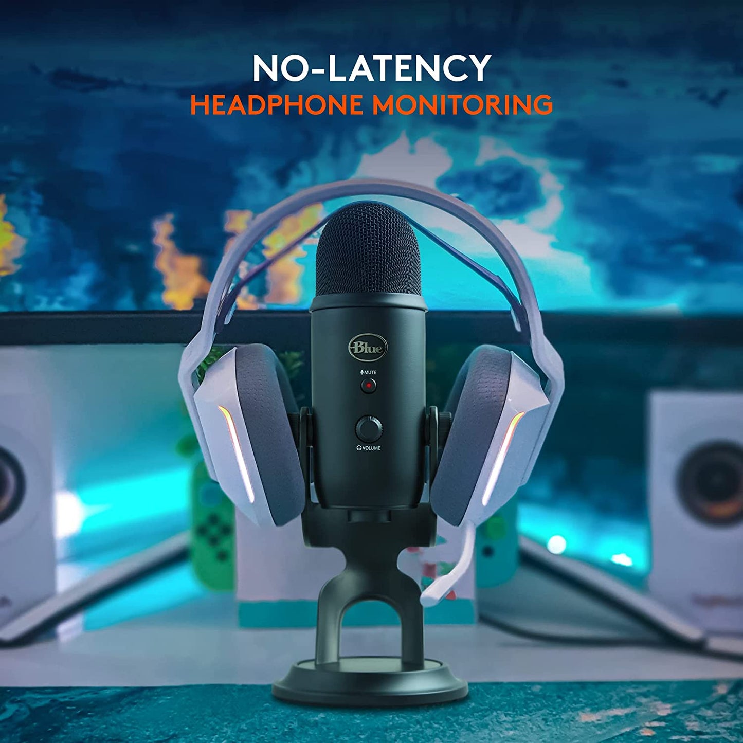 Logitech for Creators Blue Yeti USB Microphone for Gaming, Streaming, Podcasting, Twitch, Youtube, Discord, Recording for PC and Mac, 4 Polar Patterns, Studio Quality Sound, Plug & Play-Blackout