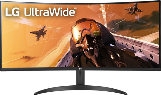 LG 34WP60C-B 34-Inch 21:9 Curved Ultrawide QHD (3440X1440) VA Display with Srgb 99% Color Gamut and HDR 10, AMD Freesync Premium and 3-Side Virtually Borderless Screen Curved QHD Tilt,Black