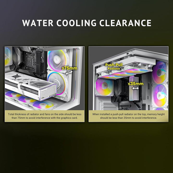 Antec C5 ARGB White, 7 X 120Mm ARGB PWM Fans Included, up to 10 Fans Simultaneously, Type-C 3.2 Gen 2 Port, Seamless Tempered Glass Front & Side Panels, 360Mm Radiator Support, Mid-Tower ATX PC Case