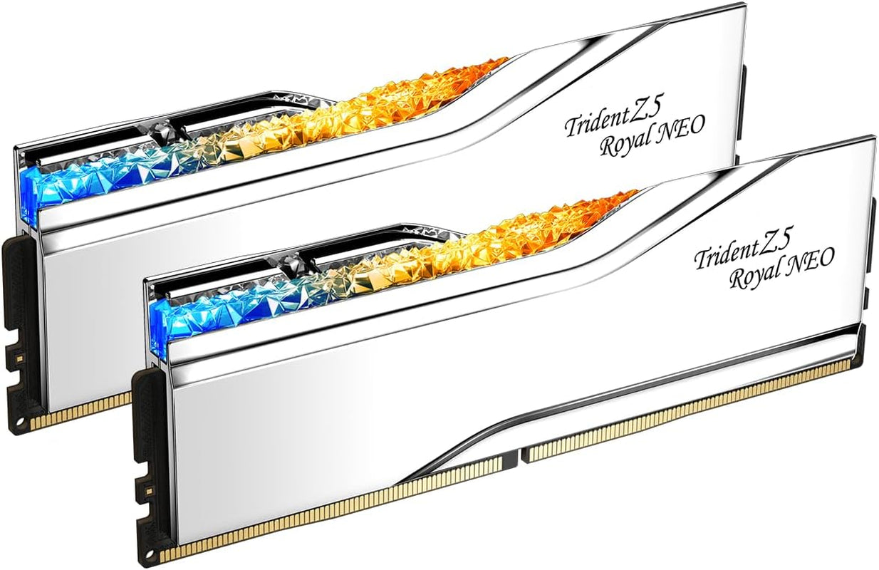 G.SKILL Trident Z5 Royal Neo Series (AMD Expo) DDR5 RAM 32GB (2X16Gb) 6000Mt/S CL28-36-36-96 1.40V Desktop Computer Memory UDIMM - Silver (F5-6000J2836G16GX2-TR5NS)