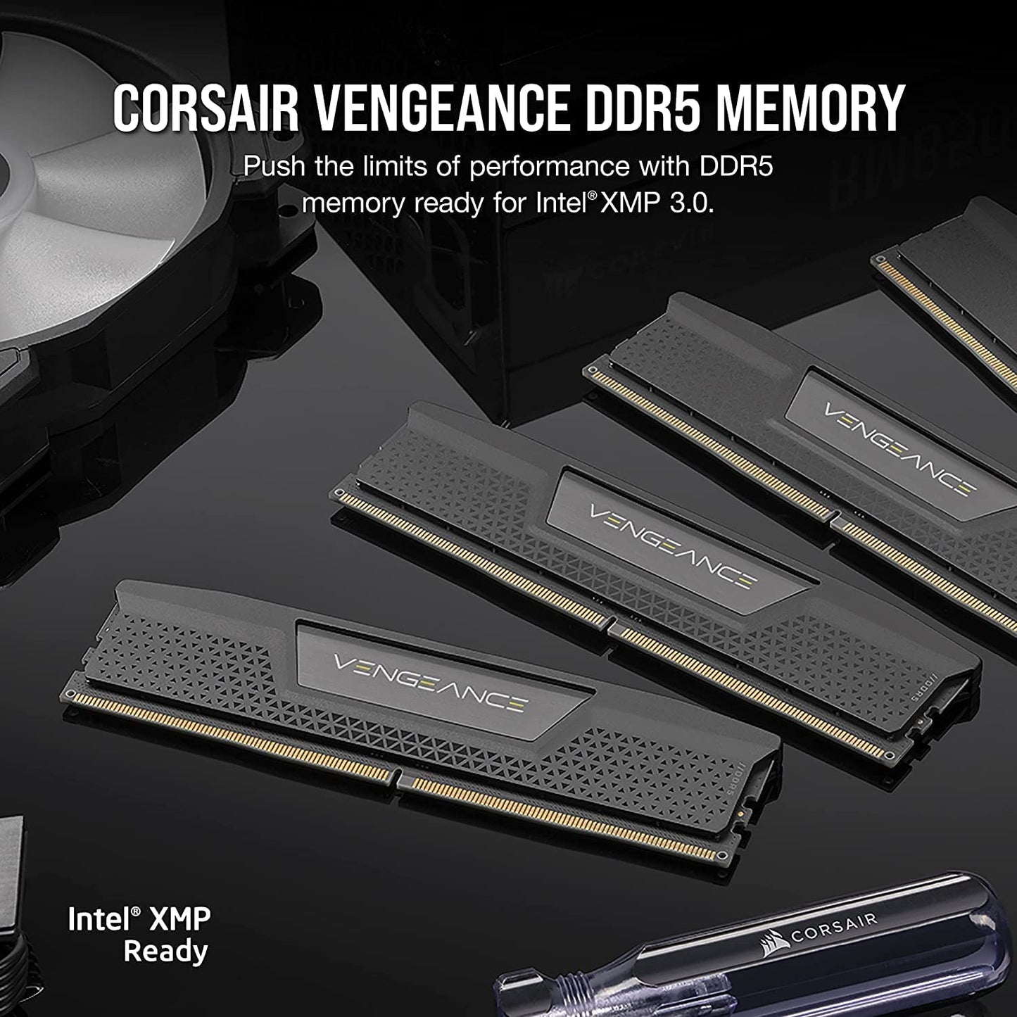 CORSAIR VENGEANCE DDR5 RAM 64GB (2X32Gb) 5200Mhz CL40-40-40-77 1.25V Intel XMP Desktop Computer Memory - Black (CMK64GX5M2B5200C40)