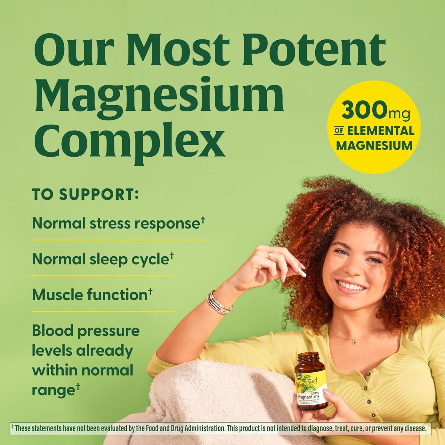 Megafood Magnesium 300 Mg - Highly Absorbable Blend of Magnesium Glycinate, Magnesium Citrate & Magnesium Malate to Help Support Heart, Nerve Health and Relaxation - 60 Capsules (30 Servings)