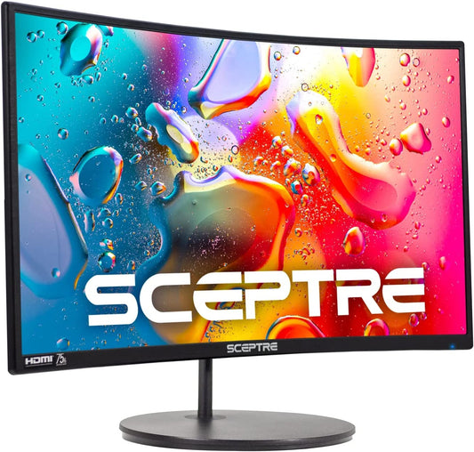 Sceptre Curved 24-Inch Gaming Monitor 1080P R1500 98% Srgb HDMI X2 VGA Build-In Speakers, VESA Wall Mount Machine Black (C248W-1920RN Series)