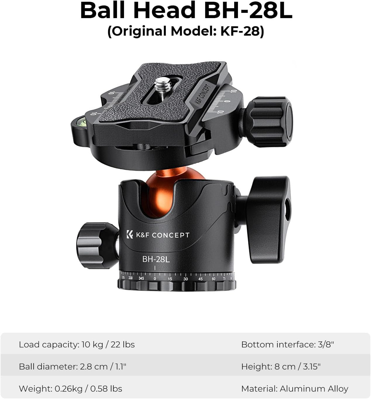 K&F Concept 94 Inch Camera Tripods 4 Section Ultra High Aluminum Professional Detachable Monopod Tripod with 360 Degree Ball Head Quick Release Plate for DSLR SLR Cameras T254A8+BH-28L (SA254T1)