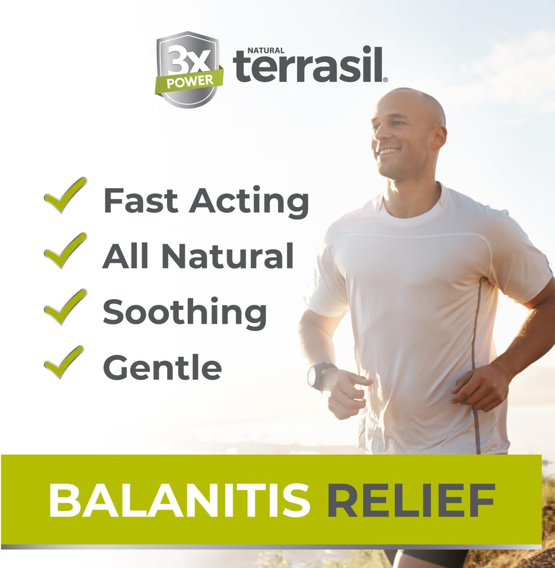 Terrasil Balanitis Relief - Balanitis Treatment for Men, Natural Soothing Foreskin Ointment for Relief from Symptoms of Irritation, Itch, and Inflammation. Dermatologist Tested (.5Oz)