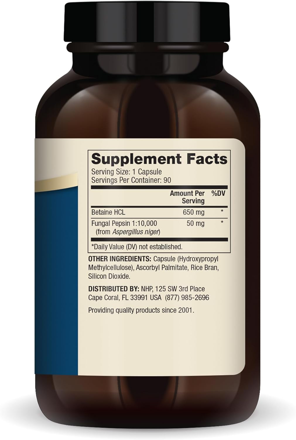 Dr. Mercola Betaine HCL and Pepsin, 30 Servings (90 Capsules), Dietary Supplement, 650Mg Betaine HCL per Capsule, Supports Healthy Digestion, Non-Gmo