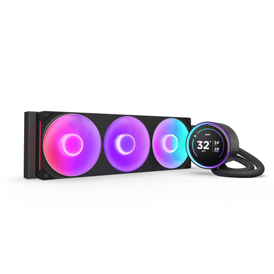 NZXT Kraken Elite 360 RGB 2024 - AIO CPU Liquid Cooler - 360Mm Radiator - F360 RGB Core Fan - Customizable 2.72" IPS LCD - NZXT Turbine Pump - AMD® AM5, AM4 - Intel® LGA 1851/1700, 1200/115X - Black