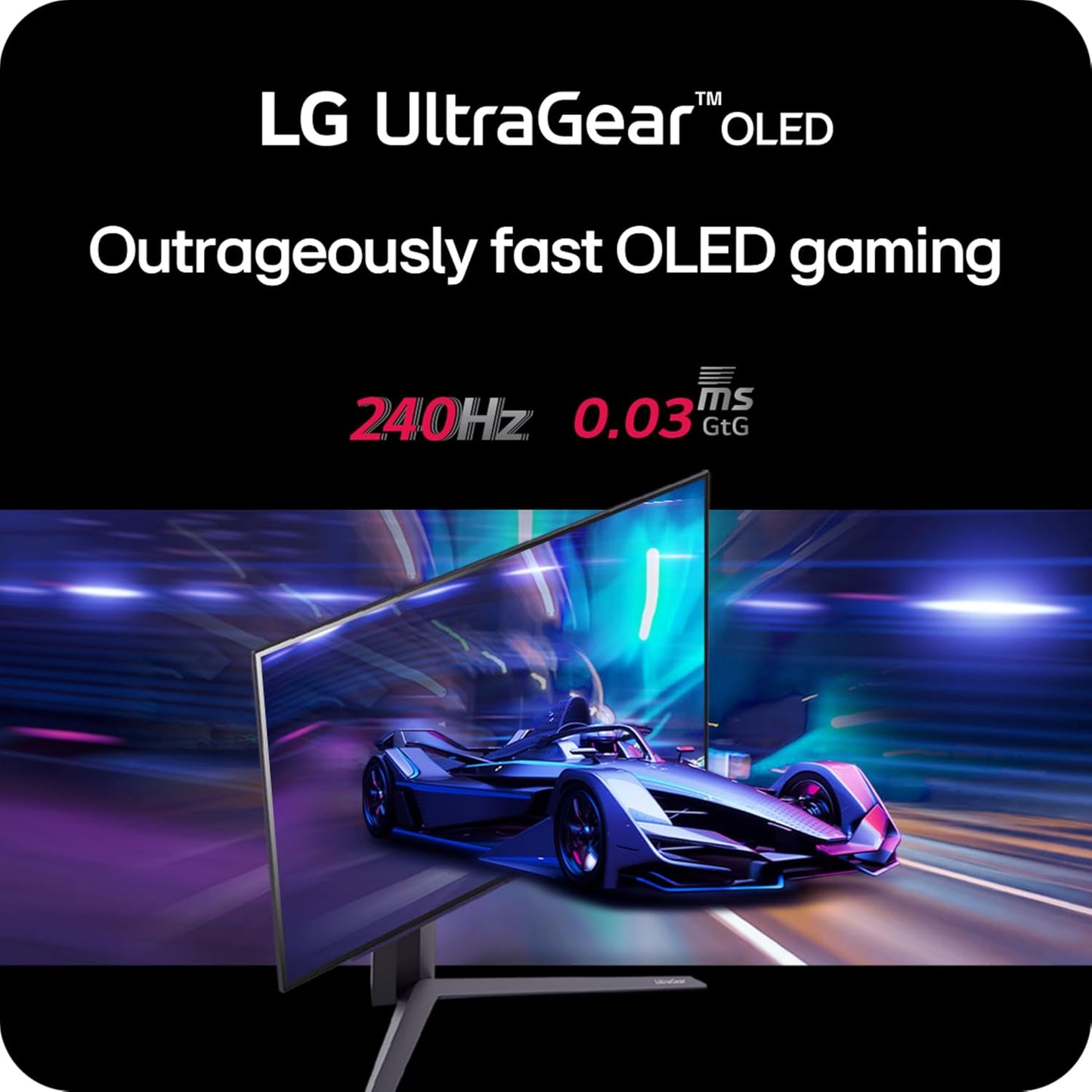 LG ‎27GS93QE 27-Inch Ultragear OLED Gaming Monitor QHD 240Hz 0.03Ms Displayhdr True Black 400 AMD Freesync Premium Pro NVIDIA G-Sync HDMI 2.1 Displayport Tilt/Height/Pivot Stand Black