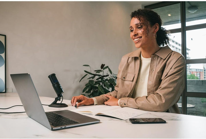 Audio-Technica AT2020USB-X Cardioid Condenser USB Microphone, Black