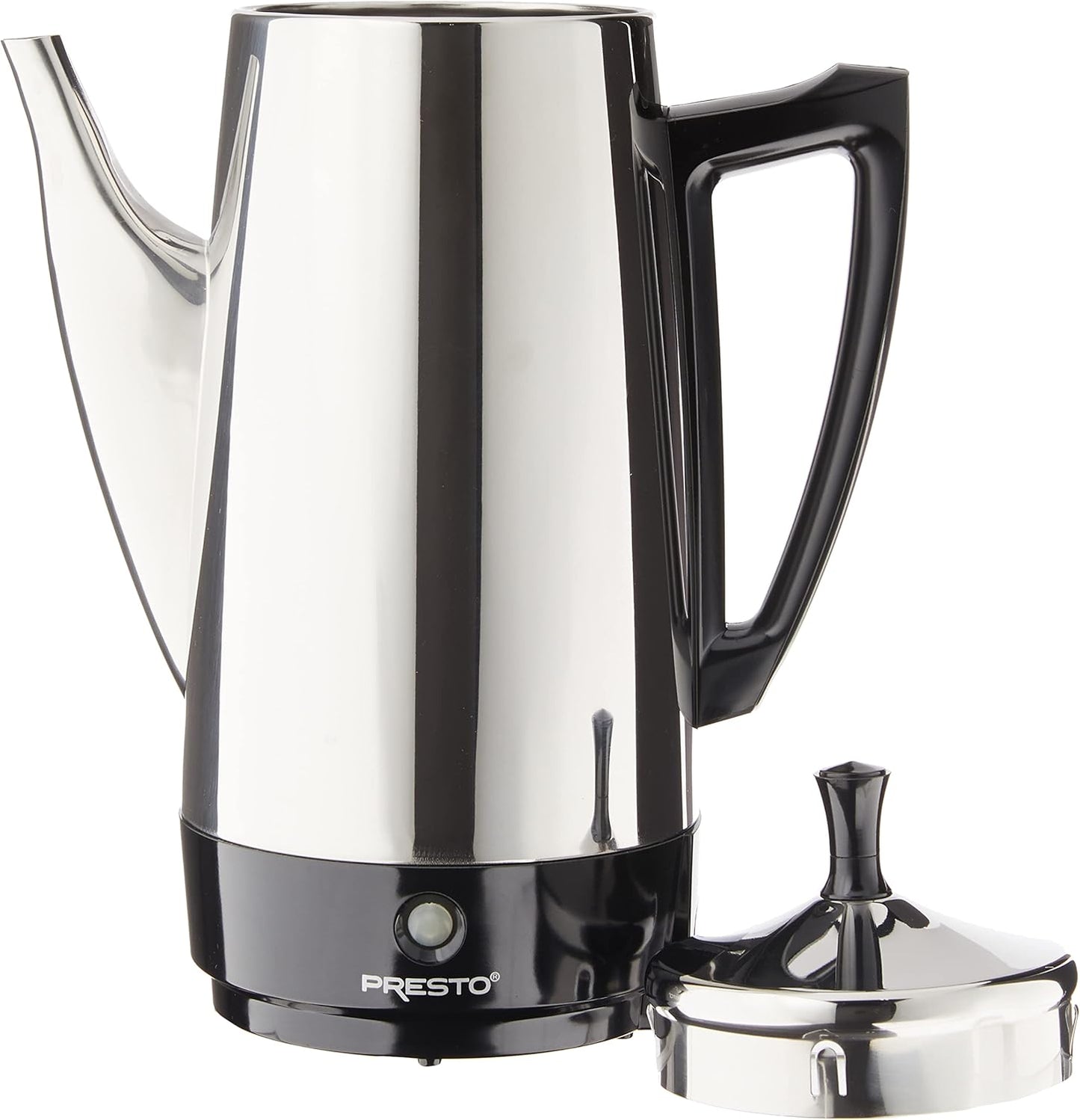 Presto Stainless-Steel Electric Coffee Percolator, 12-Cups, Silver