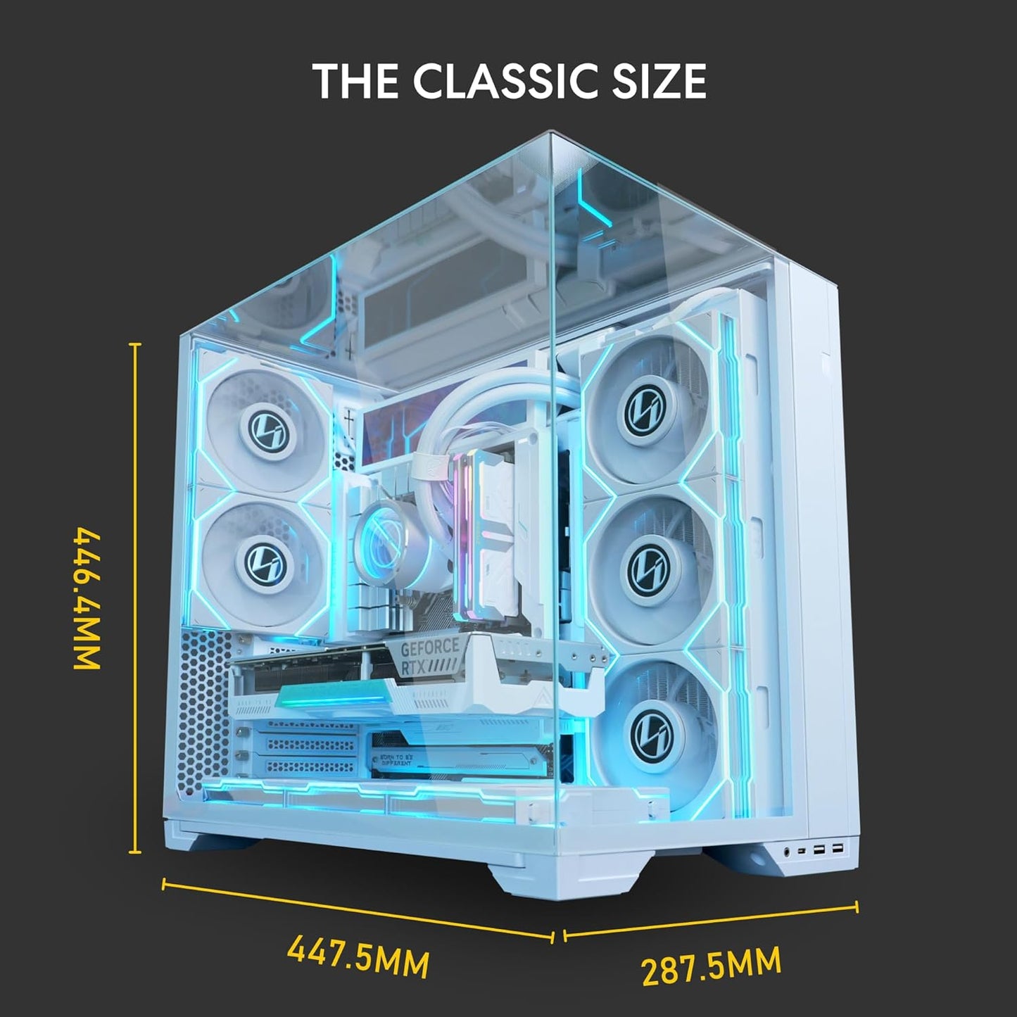 Lian Li O11Vision Compact White-Steel-Tempered Glass ATX Mid Tower Computer Case-Back Connect Support-O11Vpw