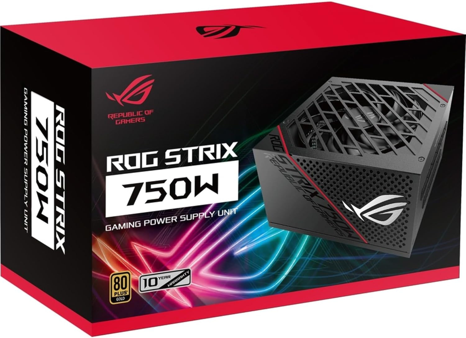 ASUS ROG Strix 750 Fully Modular 80 plus Gold 750W ATX Power Supply with 0Db Axial Tech Fan and 10 Year Warranty