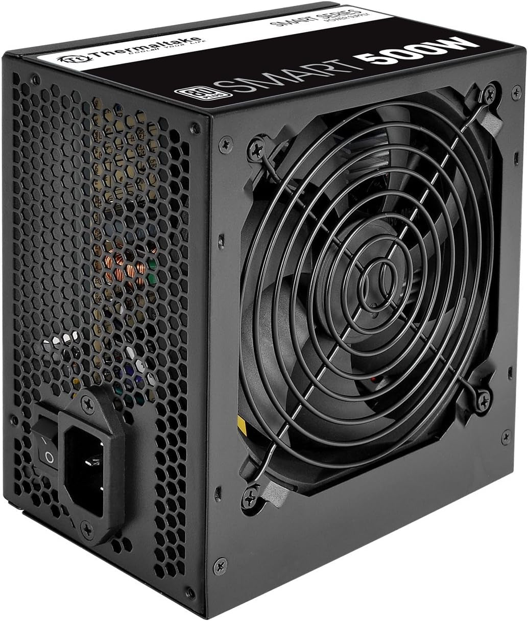 Thermaltake Smart 500W 80+ White Certified PSU, Continuous Power with 120Mm Ultra Quiet Cooling Fan, ATX 12V V2.3/EPS 12V Active PFC Power Supply PS-SPD-0500NPCWUS-W