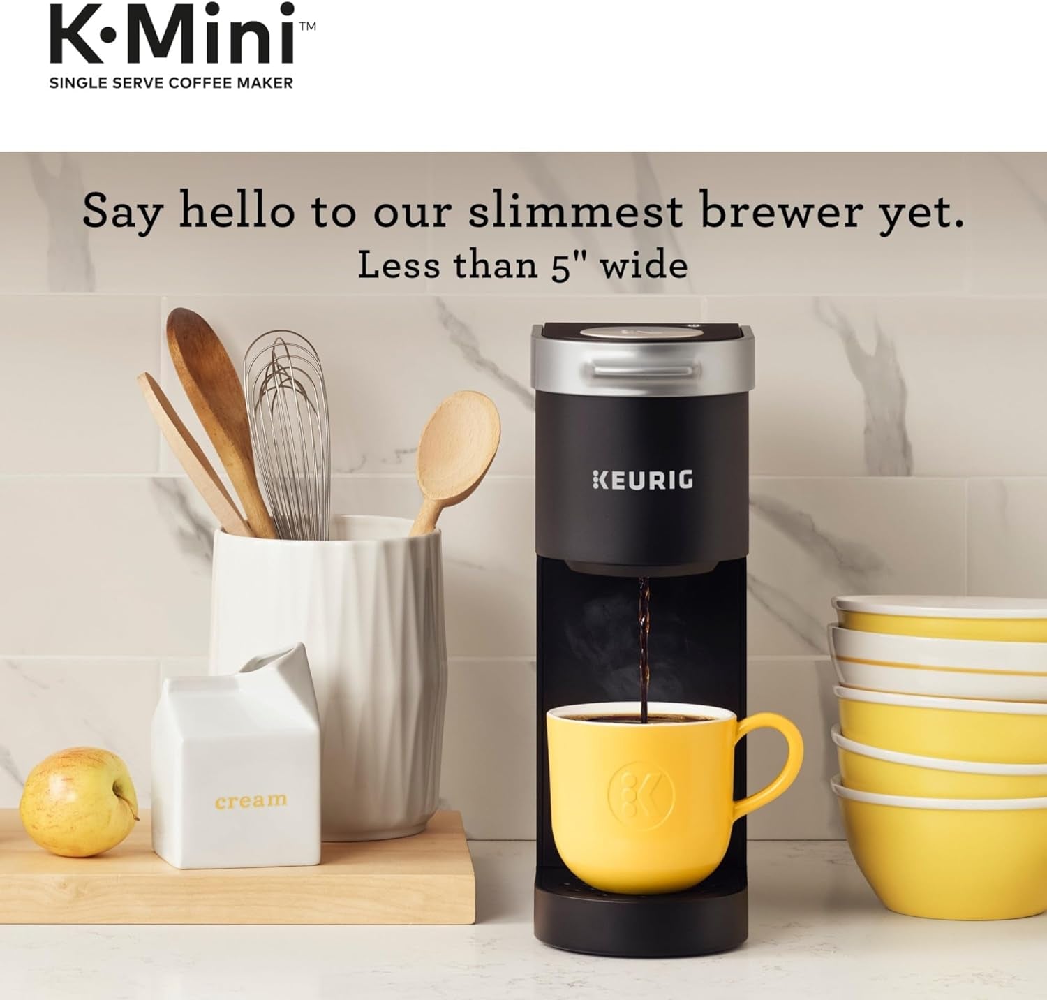 Keurig K-Mini Single Serve K-Cup Pod Coffee Maker, 6 to 12Oz Brew Size, with Cord Storage, Perfect for Small Spaces, Black