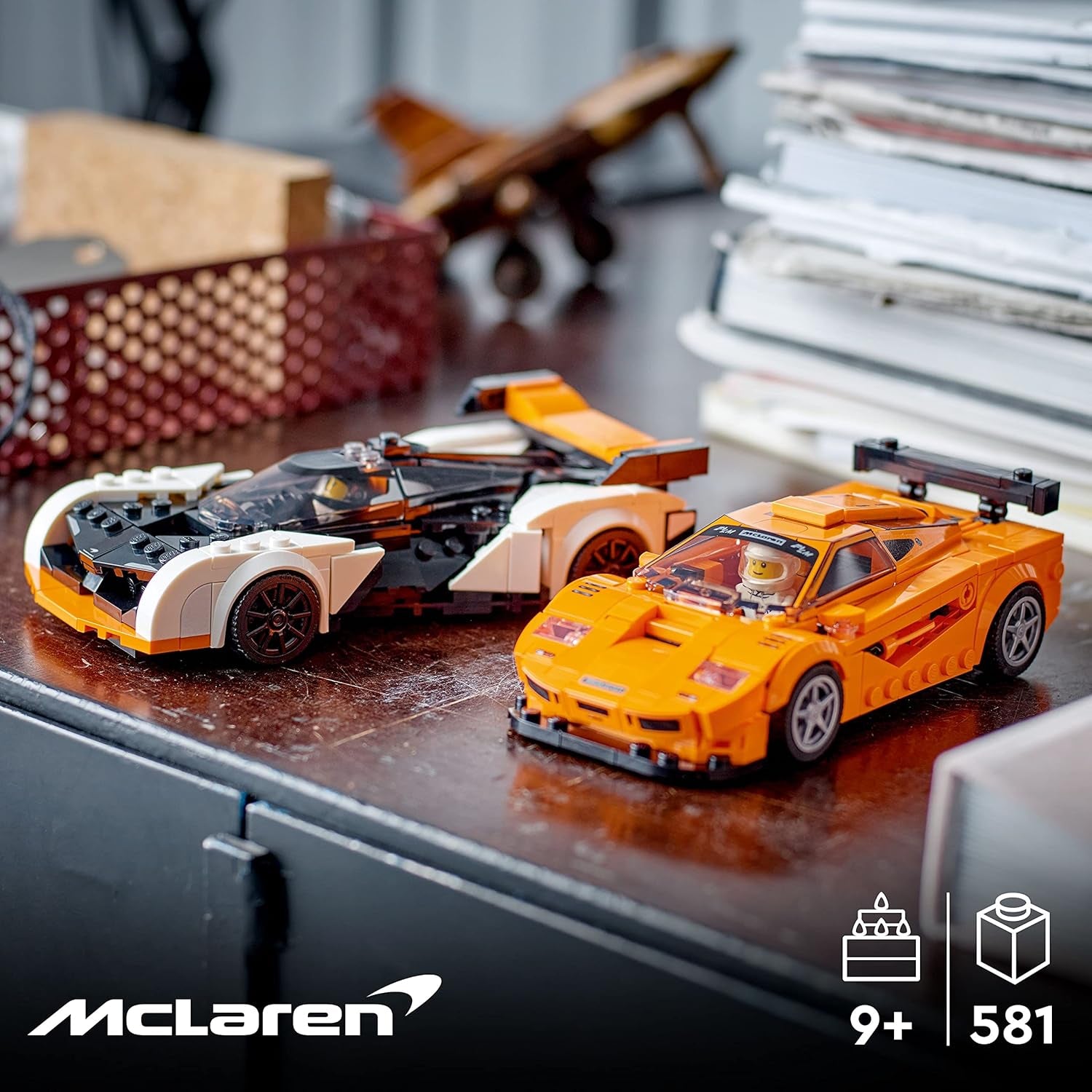 LEGO Speed Champions Mclaren Solus GT & Mclaren F1 LM 76918, Featuring 2 Iconic Race Car Toys, Hypercar Model Building Kit, Collectible 2023 Set, Great Kid-Friendly Gift for Boys and Girls Ages 9+