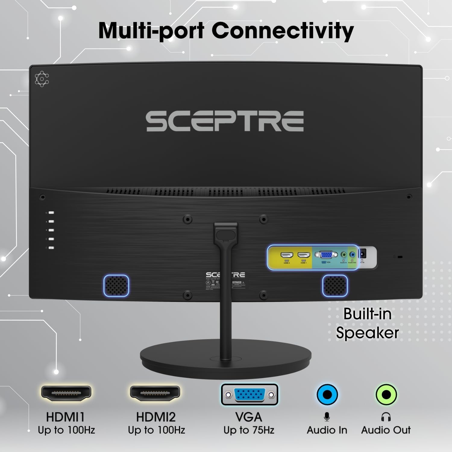 Sceptre Curved 27" FHD 1080P 75Hz LED Monitor HDMI VGA Build-In Speakers, EDGE-LESS Metal Black 2019 (C275W-1920RN)