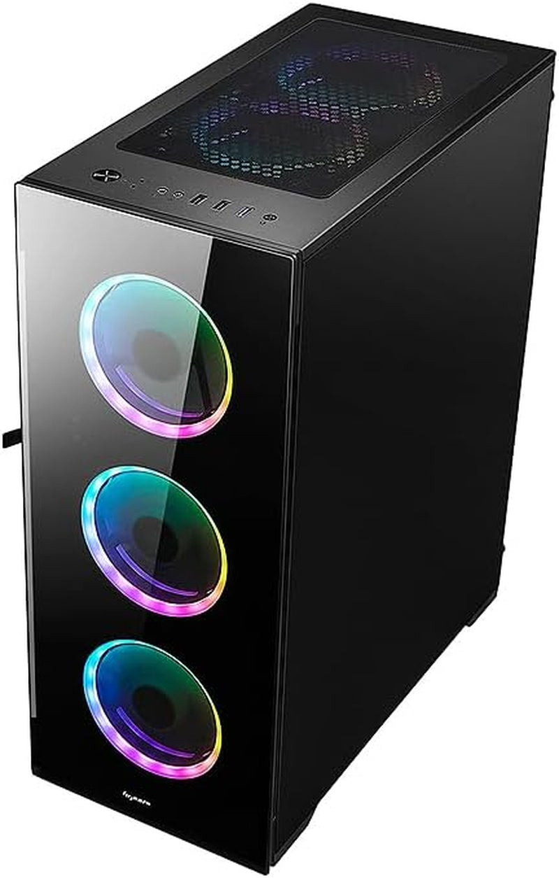 Bgears B-Voguish Gaming PC Case with Tempered Glass Panels, USB3.0, Support E-ATX, ATX, Matx, ITX. (Fans Are Sold Separately)