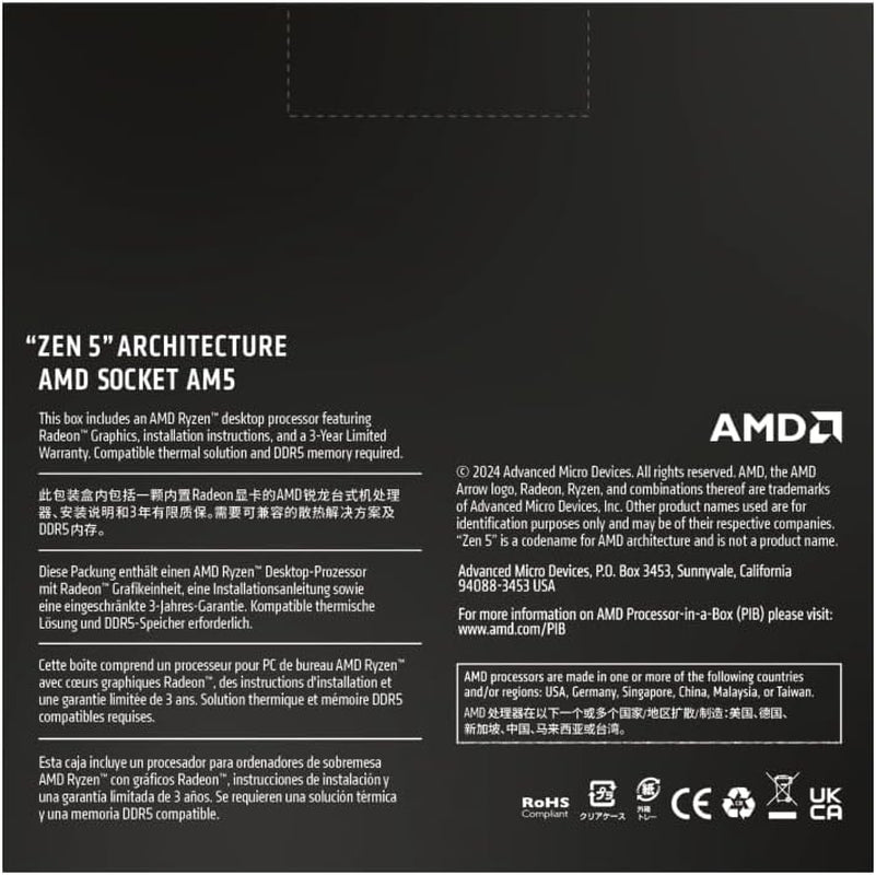 AMD Ryzen™ 9 9900X 12-Core, 24-Thread Unlocked Desktop Processor