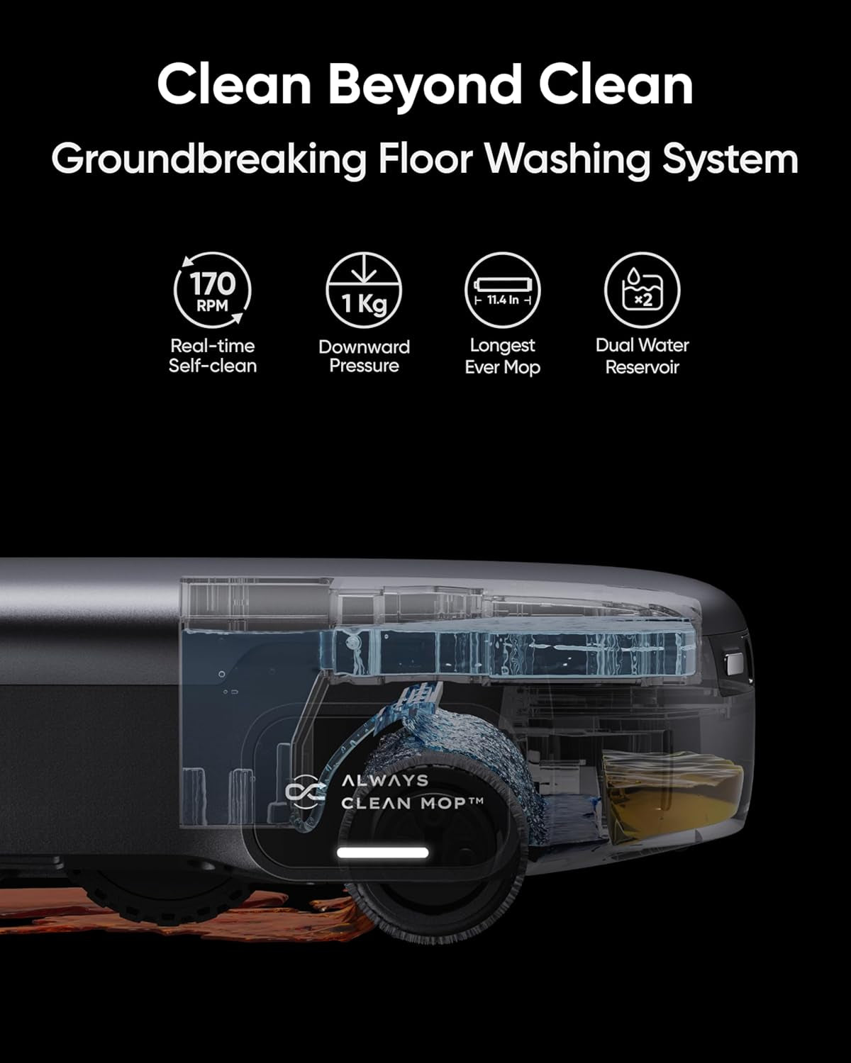 Eufy Robot Vacuum Omni S1 Pro with All-In-One Station, Floor Washing Robot Vacuum and Mop, Eco-Clean Ozone, 8000 Pa Suction, Obstacle Avoidance, Auto Mop Washing & Drying, Self-Emptying