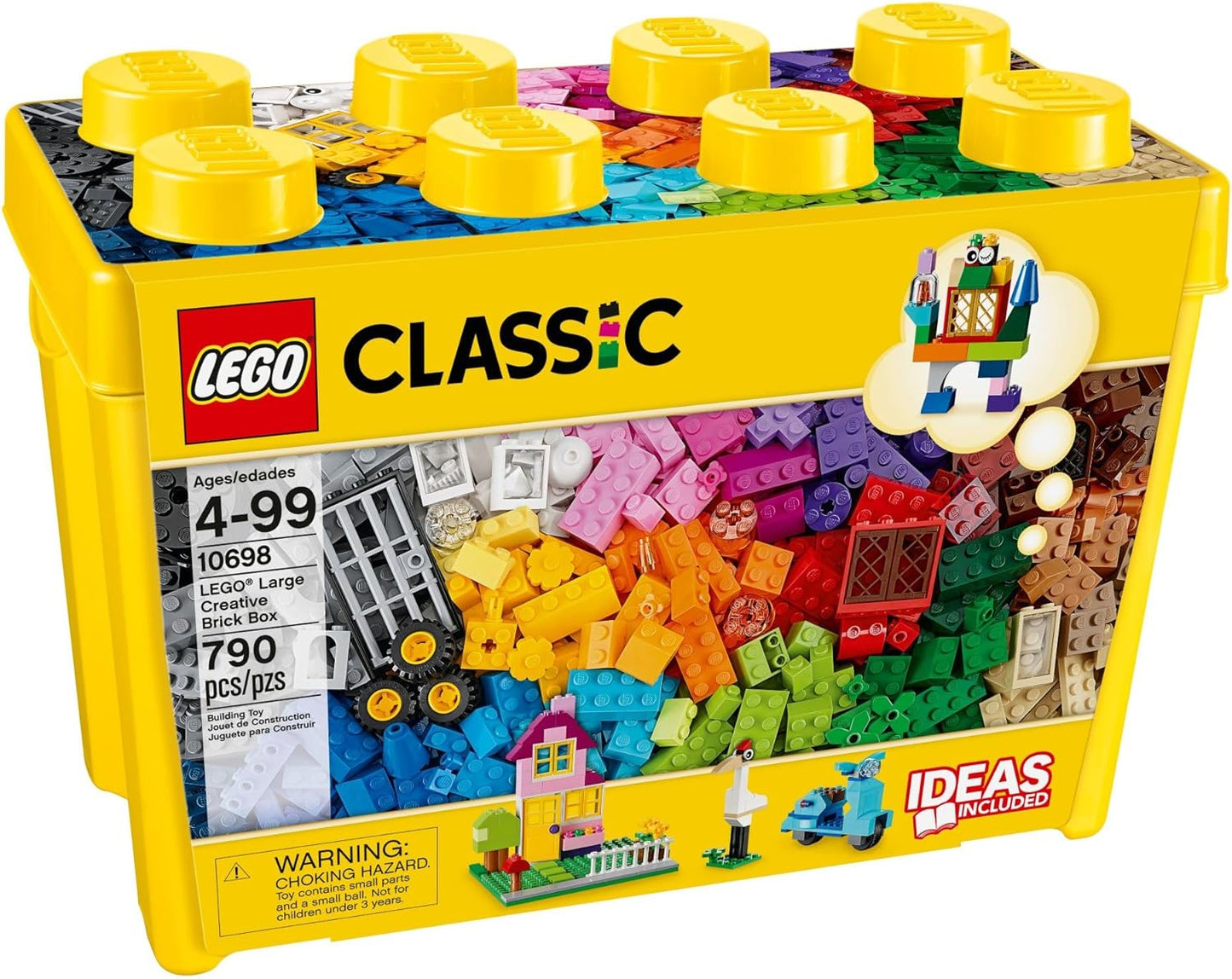 LEGO Classic Large Creative Brick Box 10698 Building Toy Set, Toy Storage Solution for Home or Classrooms, Interactive Building Toy for Kids, Boys, and Girls