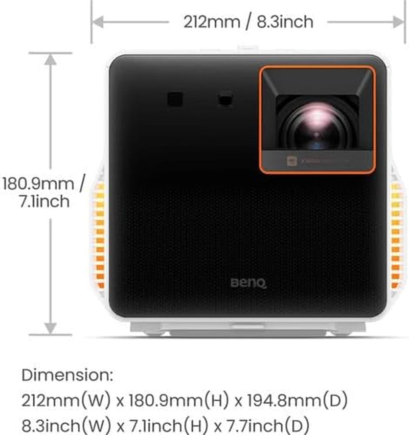 Benq X300G | Portable 4K Gaming Projector | 4Ms Response Time | LED 2000 Lumens | Short Throw | 3D Auto Keystone| Buit-In Game Modes | Charge & Display USB-C | Android TV W/ Built in 16W Speaker