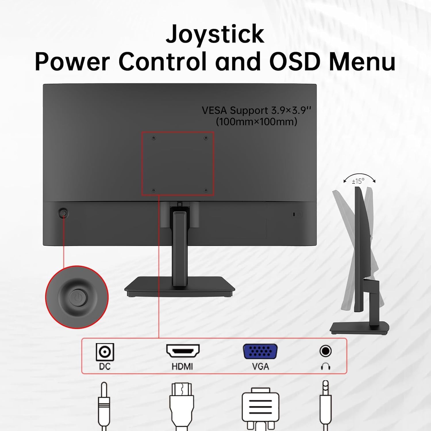 KTC 24 Inch Monitor - 1080P Monitor, 100Hz Freesync Gaming Monitor with HDR10,VESA Mountable, Adjustable Tilt, Zeroframe Design, Hdmi,Vga,Earphone Ports, PC Monitor Work Monitor for Office