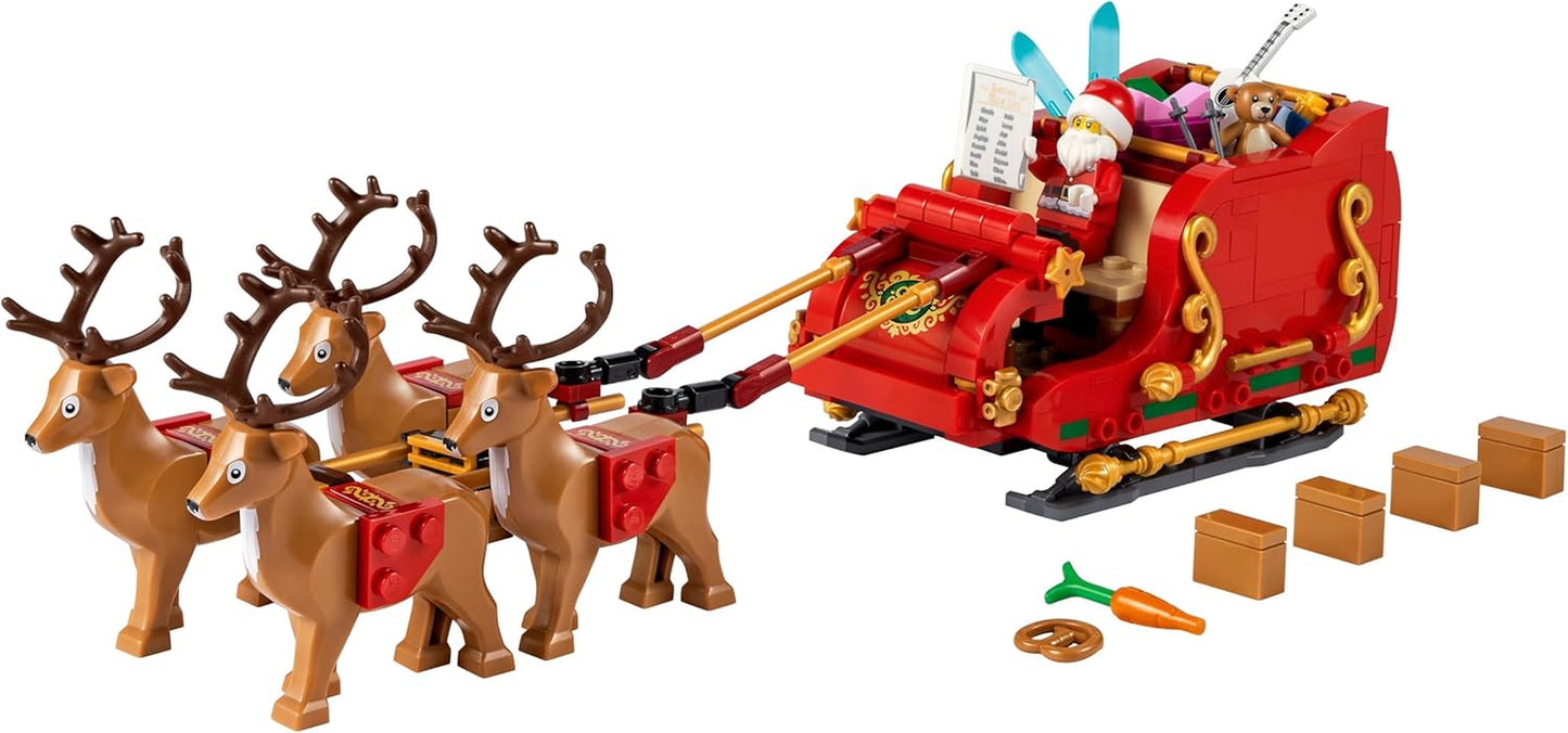 LEGO Santa'S Sleigh - Building Toys for Kids, Boys & Girls, Ages 9+ - Indoor Christmas Decorations for Home W/Santa Claus Figurine & Reindeer - Gifts for Boys & Girls - 40499