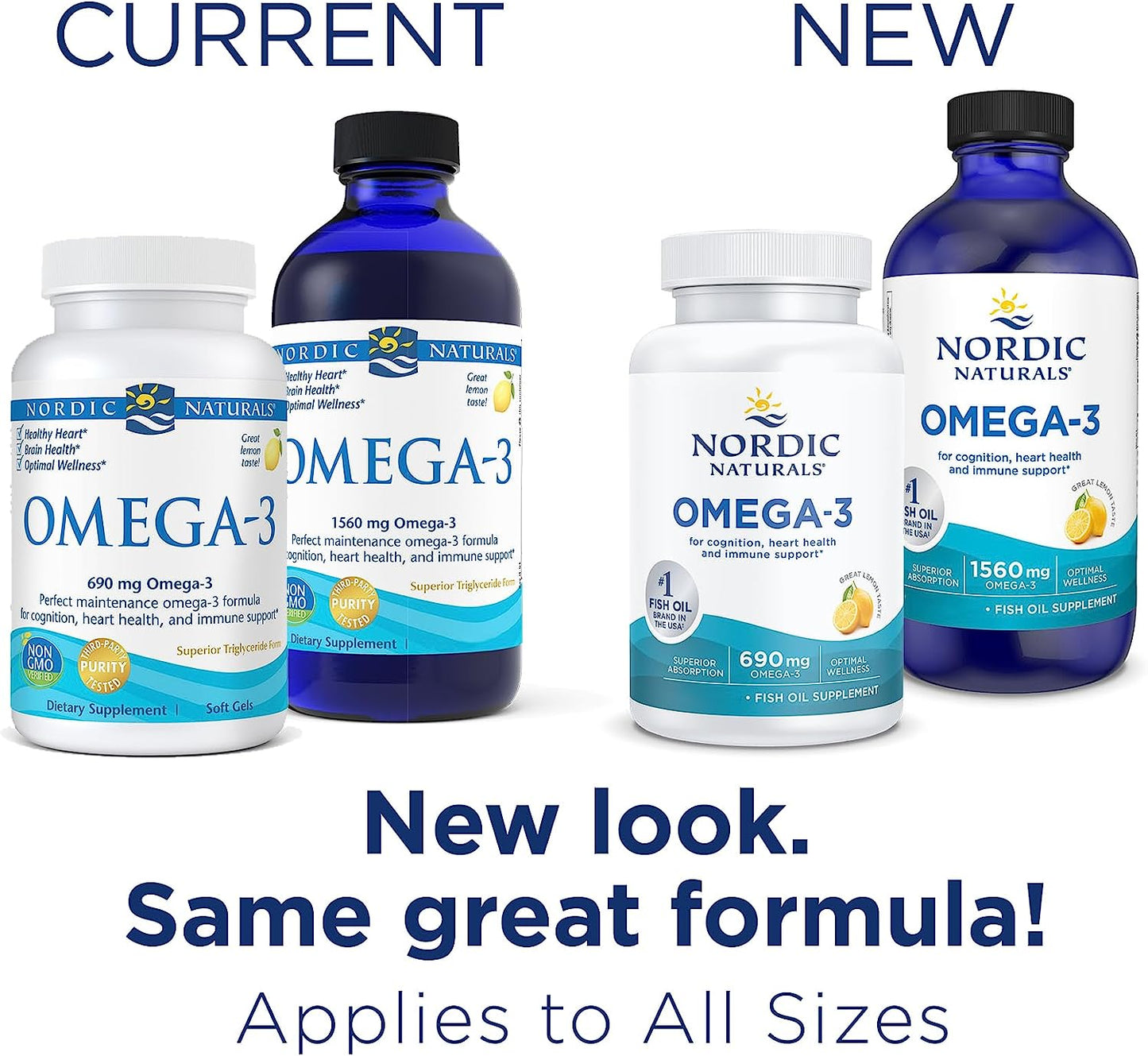 Nordic Naturals Omega-3, Lemon Flavor - 8 Oz - 1560 Mg Omega-3 - Fish Oil - EPA & DHA - Immune Support, Brain & Heart Health, Optimal Wellness - Non-Gmo - 48 Servings