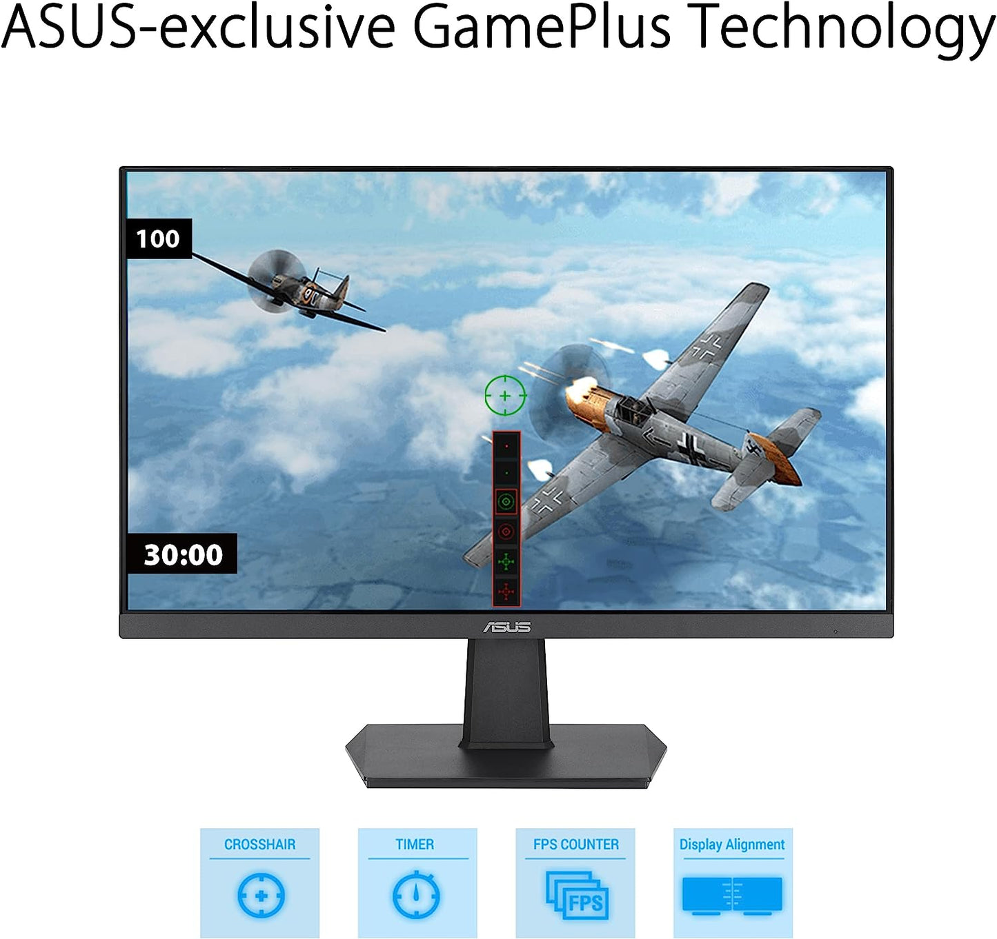 ASUS 24” (23.8-Inch Viewable) 1080P Eye Care Monitor (VA24EHF) - IPS, Full HD, Frameless, 100Hz, 1Ms, Adaptive-Sync, for Working and Gaming, Low Blue Light, HDMI, VESA Mountable, Tilt, BLACK